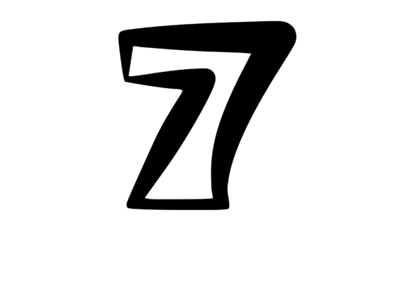 Cute and Bold Uppercase Mono Number 7: A Versatile Design Asset for Creators