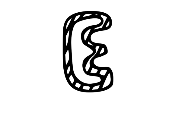 Felt Tip Hand Drawn Stripy Comic Mono E