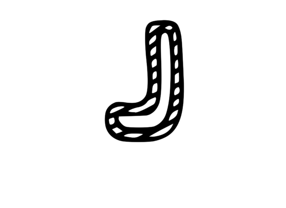 Felt Tip Hand Drawn Stripy Comic Mono J