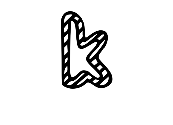 Felt Tip Hand Drawn Stripy Comic Mono K