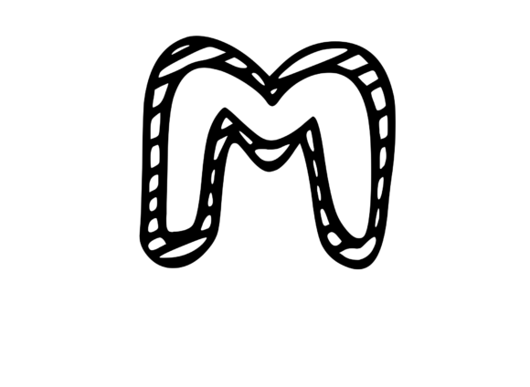Felt Tip Hand Drawn Stripy Comic Mono M: A Bold Statement for Modern Design
