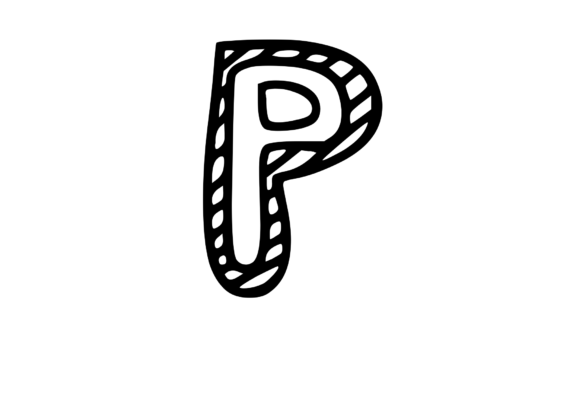 Felt Tip Hand Drawn Stripy Comic Mono P