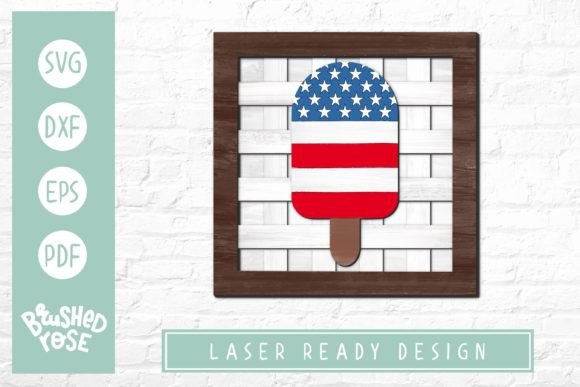 Fourth of July Popsicle Glowforge Sign