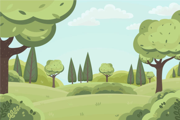 Spring Scenery with Trees, Meadows, and Sky: A Visual Guide
