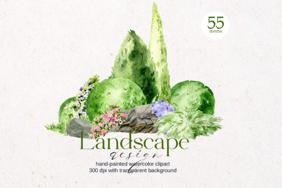 Watercolor Landscape Clipart for Creative Projects